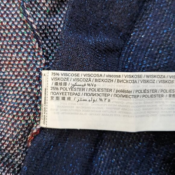 Mango Glittery Festive Wide Leg Chevron Pattern Pants Size M - Picture 4 of 5